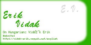 erik vidak business card